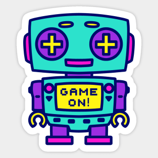 GAME ON neon robot Sticker